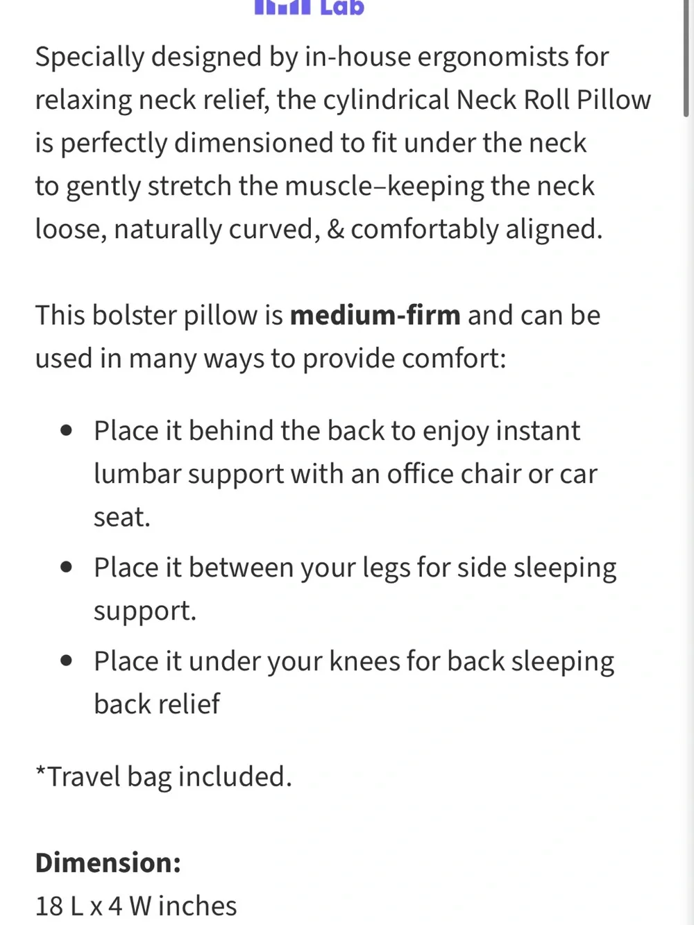 The Cushion Lab Neck Roll Pillow